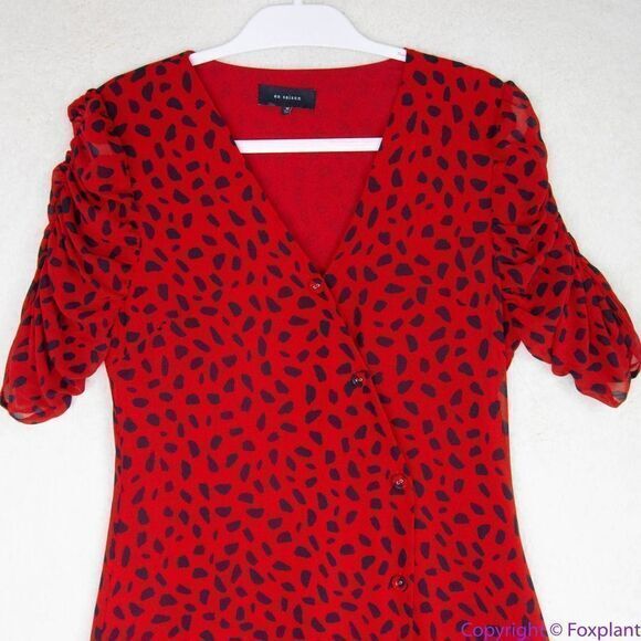 NEW En Saison ANIMAL PRINT OVERLAP midi DRESS, M - Picture 4 of 16